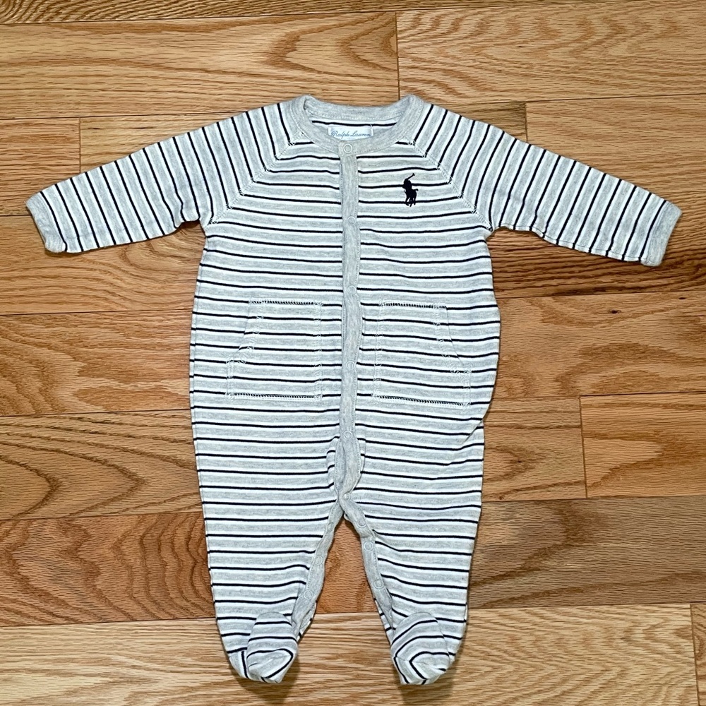 RALPH LAUREN Baby Footed Coverall - 3 months